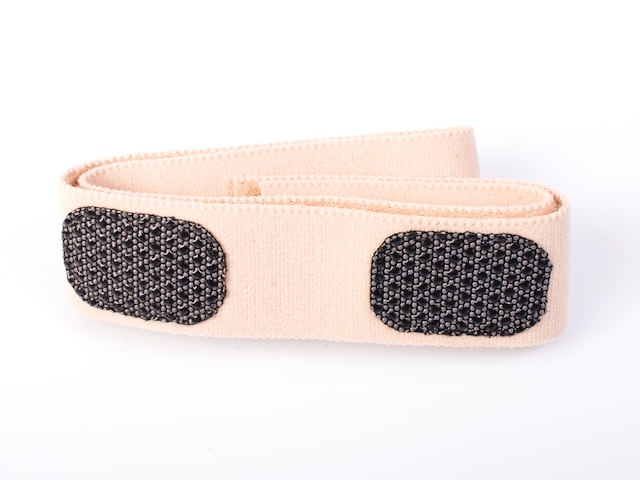 Adjustable leg pouch belt strap fastened around thigh