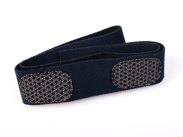 Adjustable leg pouch belt strap fastened around thigh