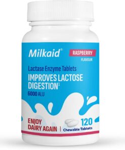 Milkaid Lactase Enzyme Tablets 120s | Raspberry Flavour - Image 3