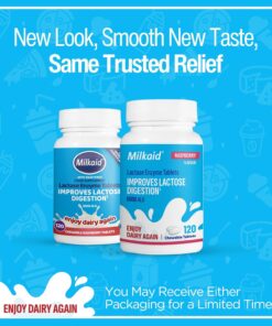 Alternative view of Milkaid Lactase Enzyme Tablets 60s | Raspberry Flavour