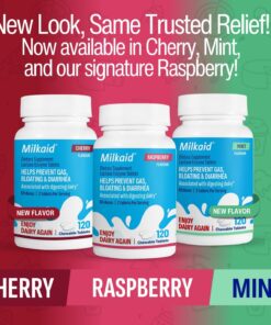 Milkaid Lactase Enzyme Tablets 60s | Raspberry Flavour - Image 6